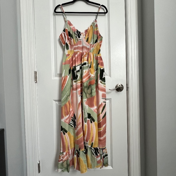 NWT - Goodnight Macaroon 'Payton' High-waist Lace-up Ruffle Maxi Dress - Picture 1 of 9
